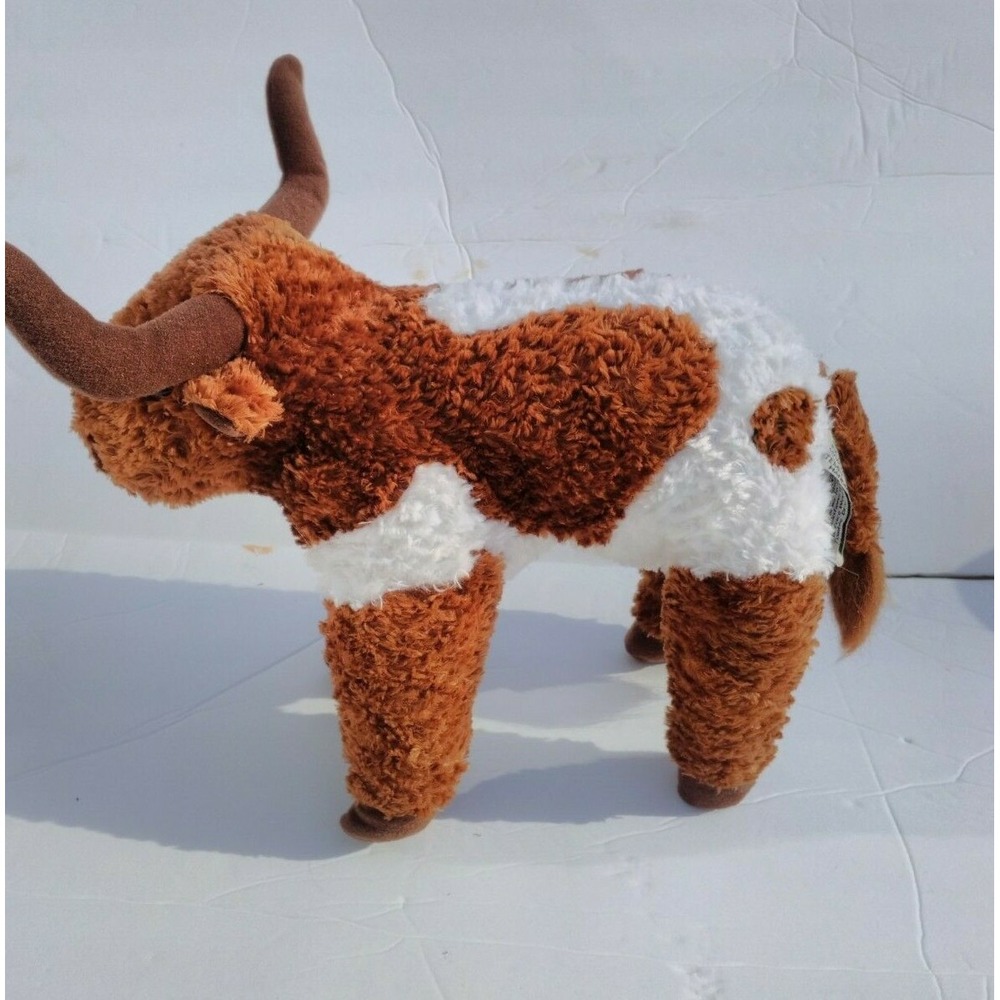 Zoona Plush Bull Brown and White Texas Longhorn 2004 RGU Group 11"